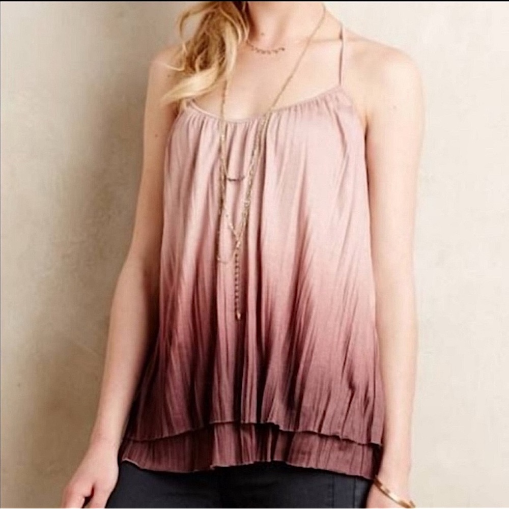 ANTHROPOLOGIE Akemi + Kin Dip Dyed Knit Trapeze Tank